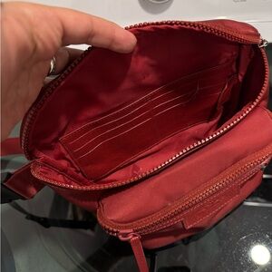 Longchamp le pliage red belt bag